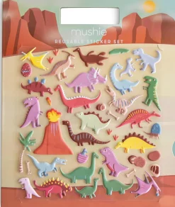 Mushie Uudelleenkäytettävä Tarrasetti/Tarratarina Dinosaurukset