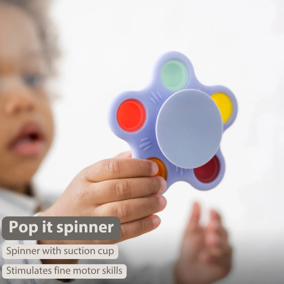 Nattou Silikoninen Painelulelu/Pop It Spinneri Imukupilla