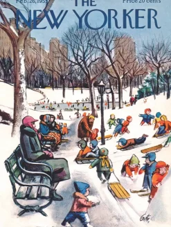 New York Puzzle Company 500 Palan Palapeli Sledding In The Park