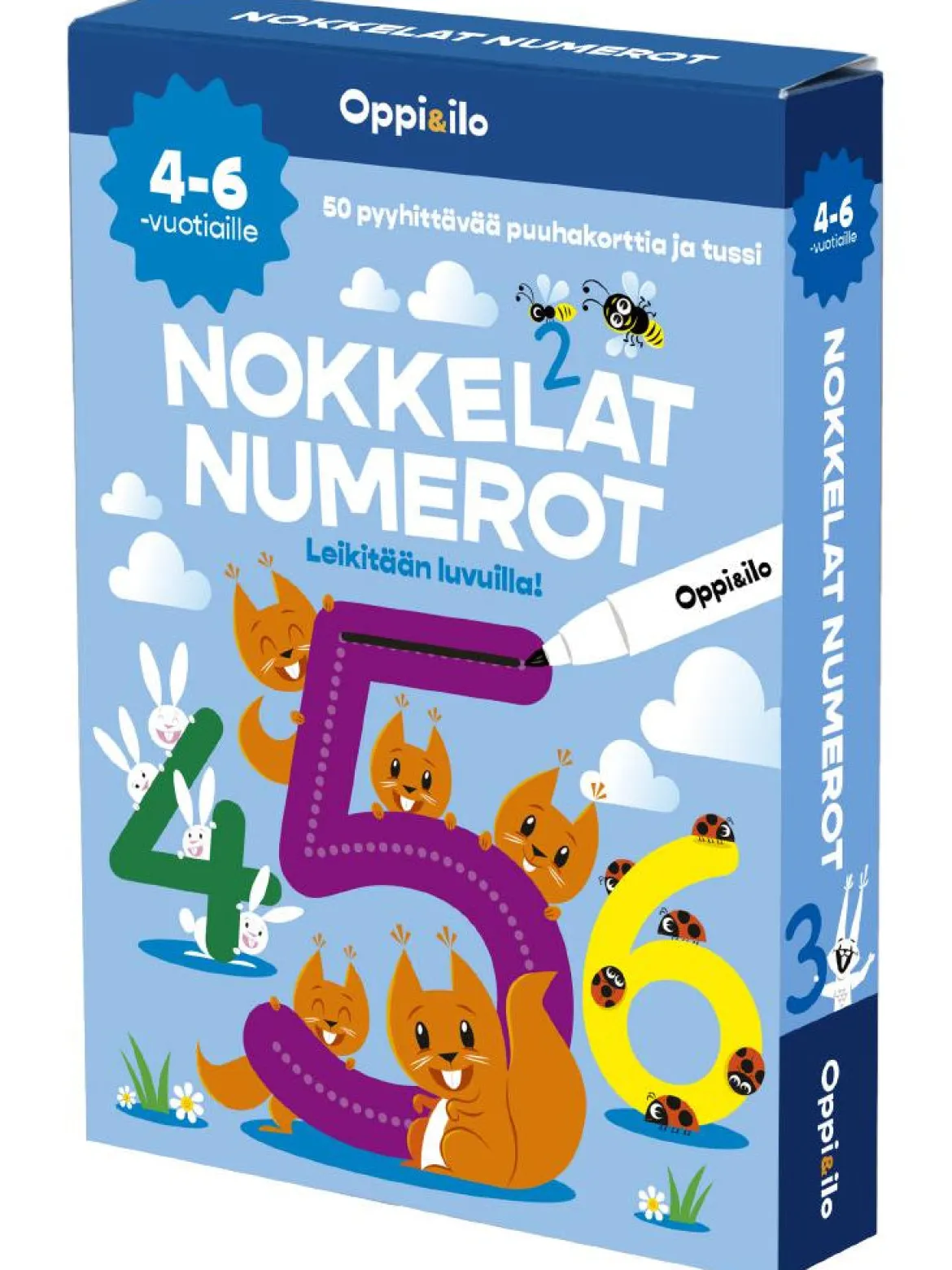 Oppi ja Ilo Nokkelat Numerot Puuhakortit