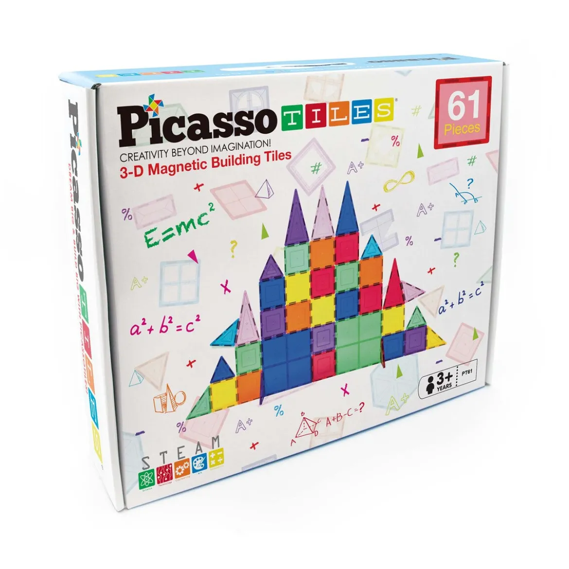 PicassoTiles Magneettinen 3D Rakennussarja 61 Osaa