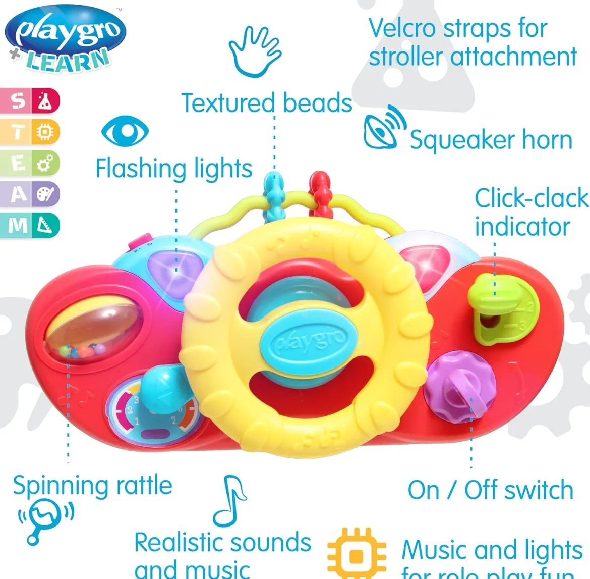 Playgro Music Drive and Go Musiikkilelu Ratti