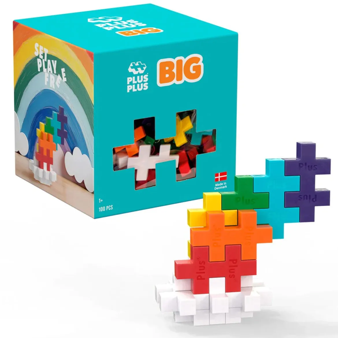 Plus Plus BIG Rainbow Rakennuspalat 100 Kpl