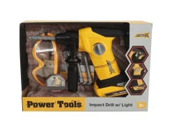 Power Tools Lasten Iskuporakone Valolla ja Äänellä +Suojalasit Leikkisetti