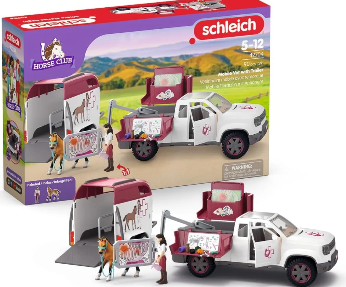 Schleich 42704 Eläinlääkärin Auto ja Traileri