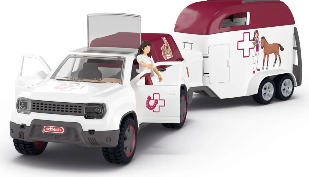 Schleich 42704 Eläinlääkärin Auto ja Traileri