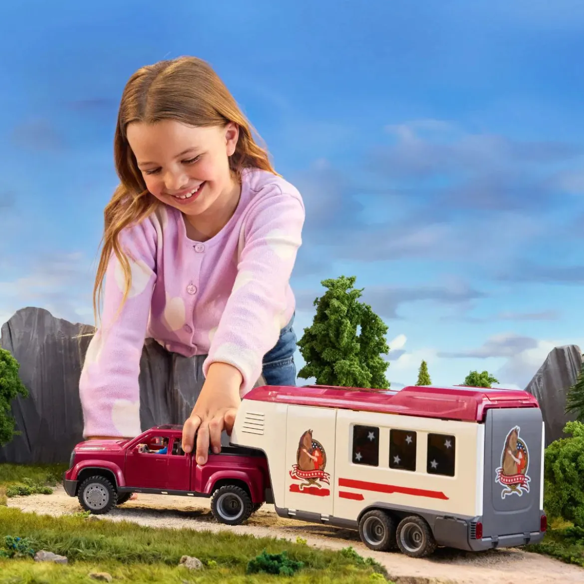 Schleich 42705 Lakeside Auto ja Hevostraileri