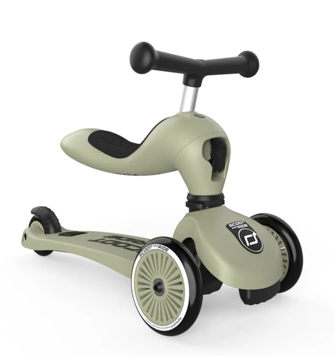 Scoot & Ride Potkulauta/Potkupyörä Highwaykick 1 Olive/Oliivinvihreä