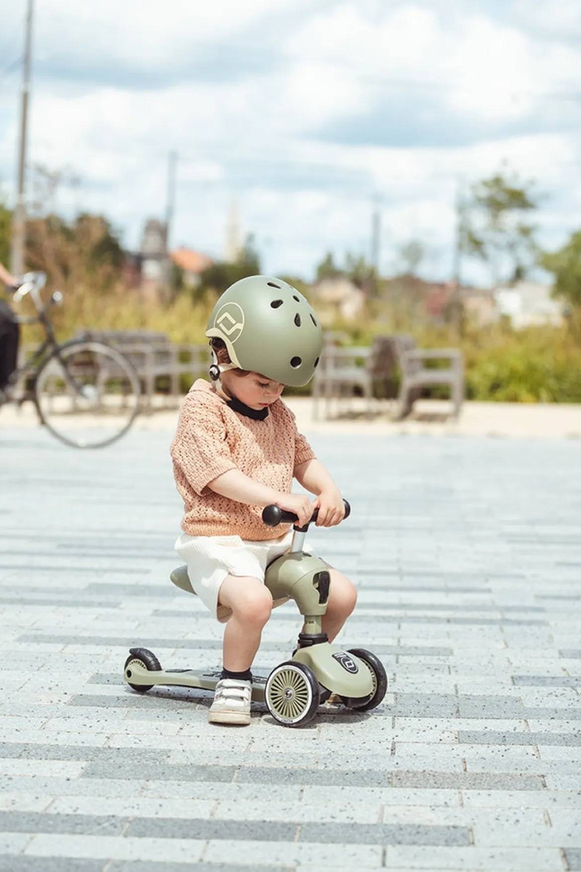 Scoot & Ride Potkulauta/Potkupyörä Highwaykick 1 Olive/Oliivinvihreä