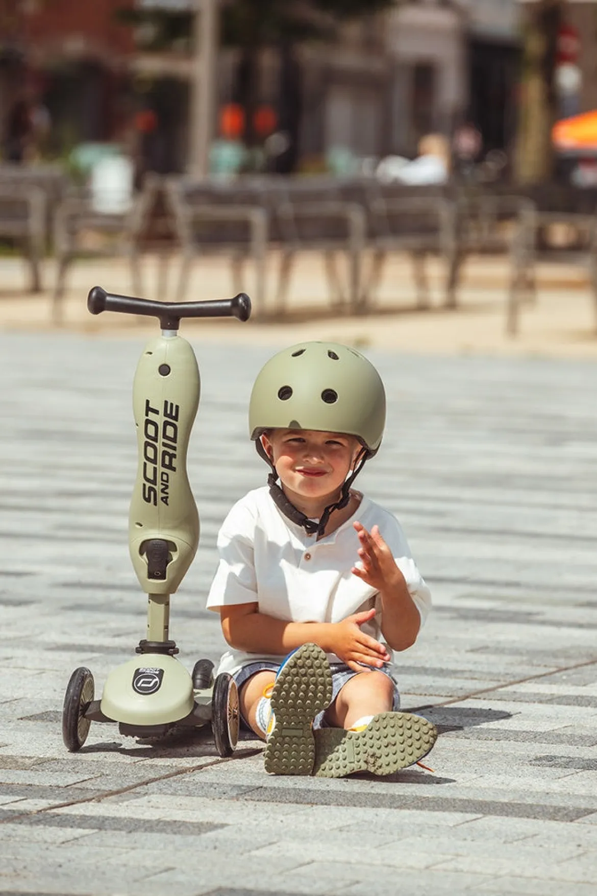 Scoot & Ride Potkulauta/Potkupyörä Highwaykick 1 Olive/Oliivinvihreä