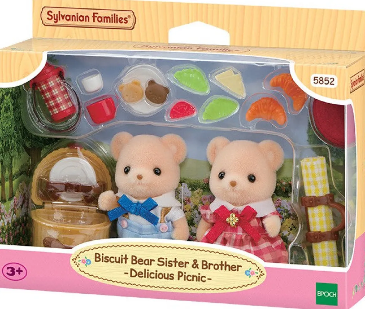 Sylvanian Families 5852 Biscuit Bear Sisko ja Veli Piknikillä