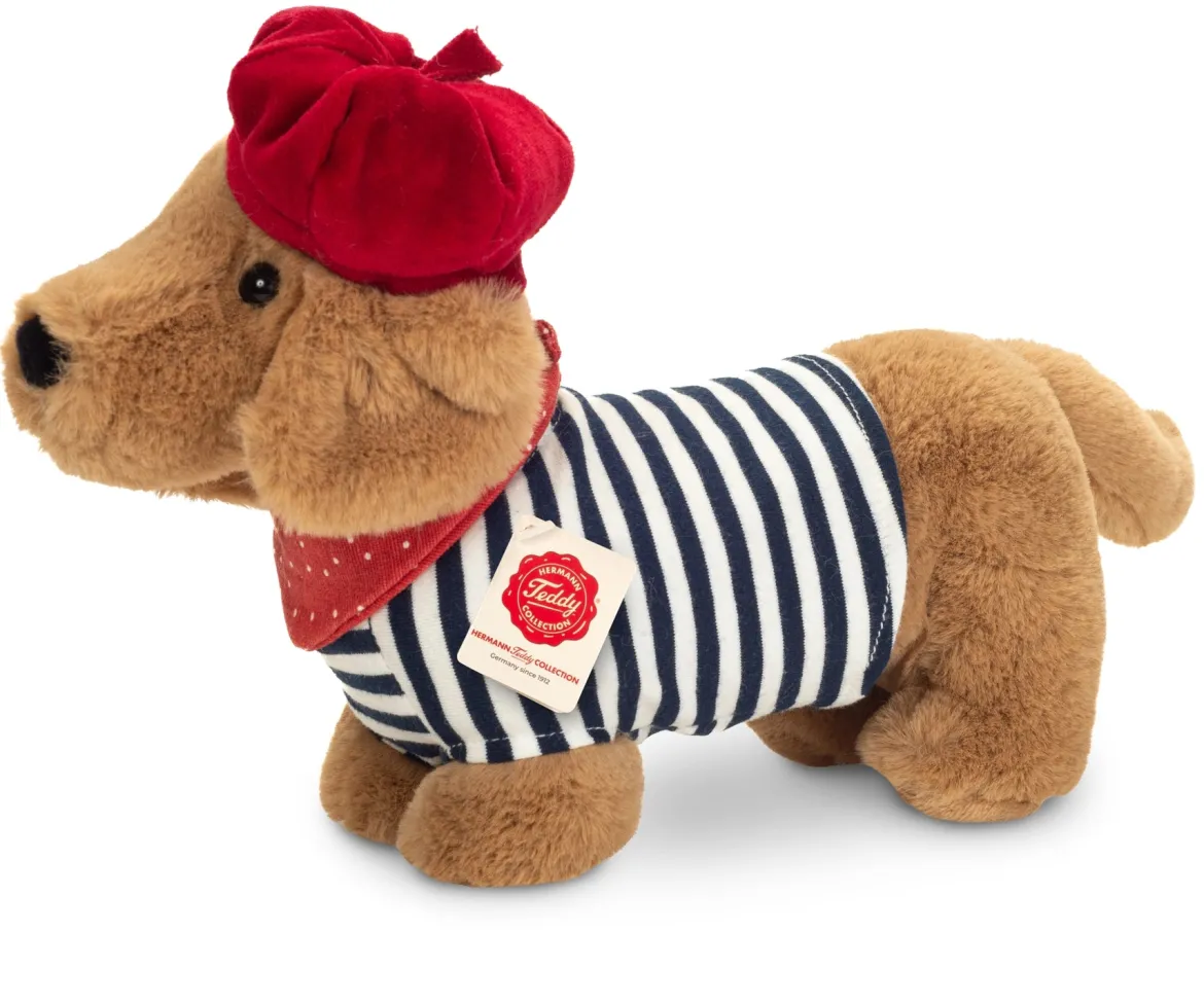 Teddy Hermann Mäyräkoira Pehmolelu Asusteilla 26 cm (Raidallinen)
