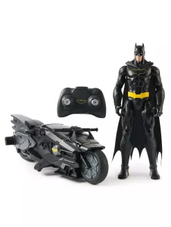The Batman Stealth Batcycle RC Radio-Ohjattava Moottoripyörä ja Hahmo 30 cm