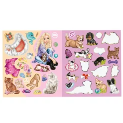 Top Model Askartelu Stickerworld Kitty and Doggy Tarrakirja