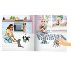 Top Model Askartelu Stickerworld Kitty and Doggy Tarrakirja