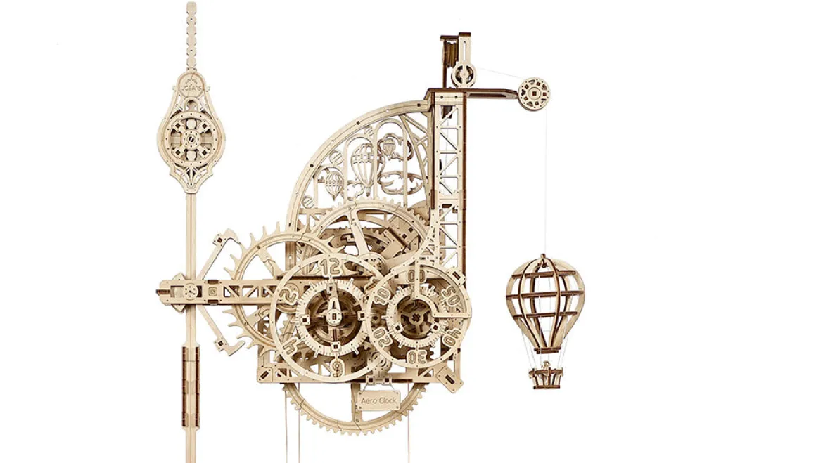 Ugears Model Aero Clock, Wall Clock With Pendulum