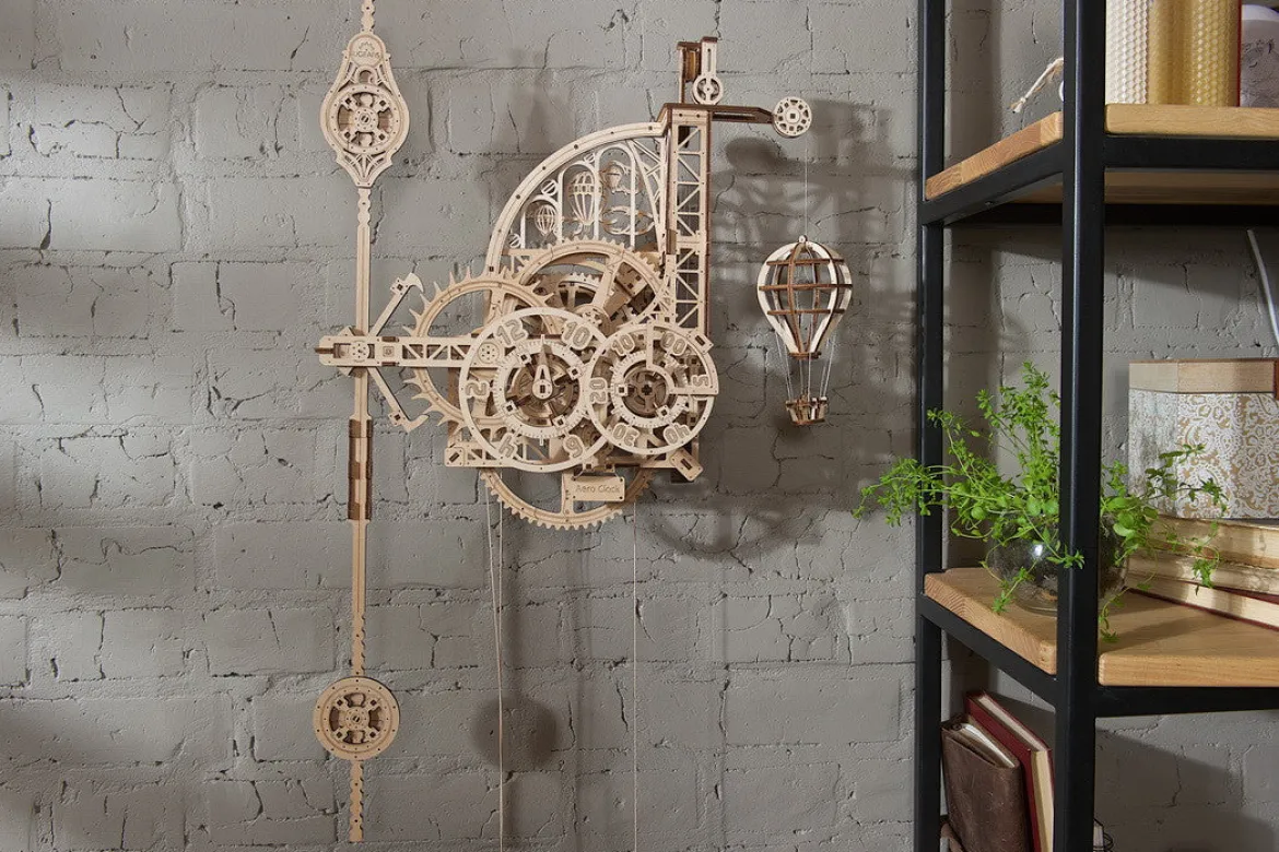 Ugears Model Aero Clock, Wall Clock With Pendulum