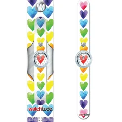 Watchitude Lasten Rannekello- Watercolor Hearts #178