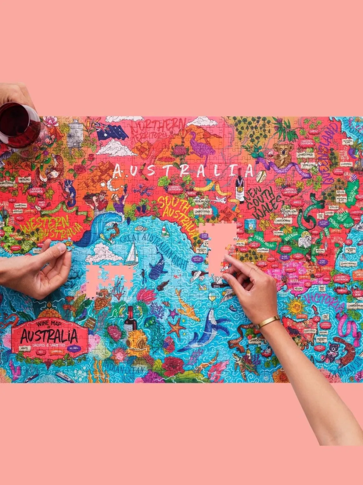 Water And Wines Australia, Wine Puzzle, 1000 Palan Viini Palapeli