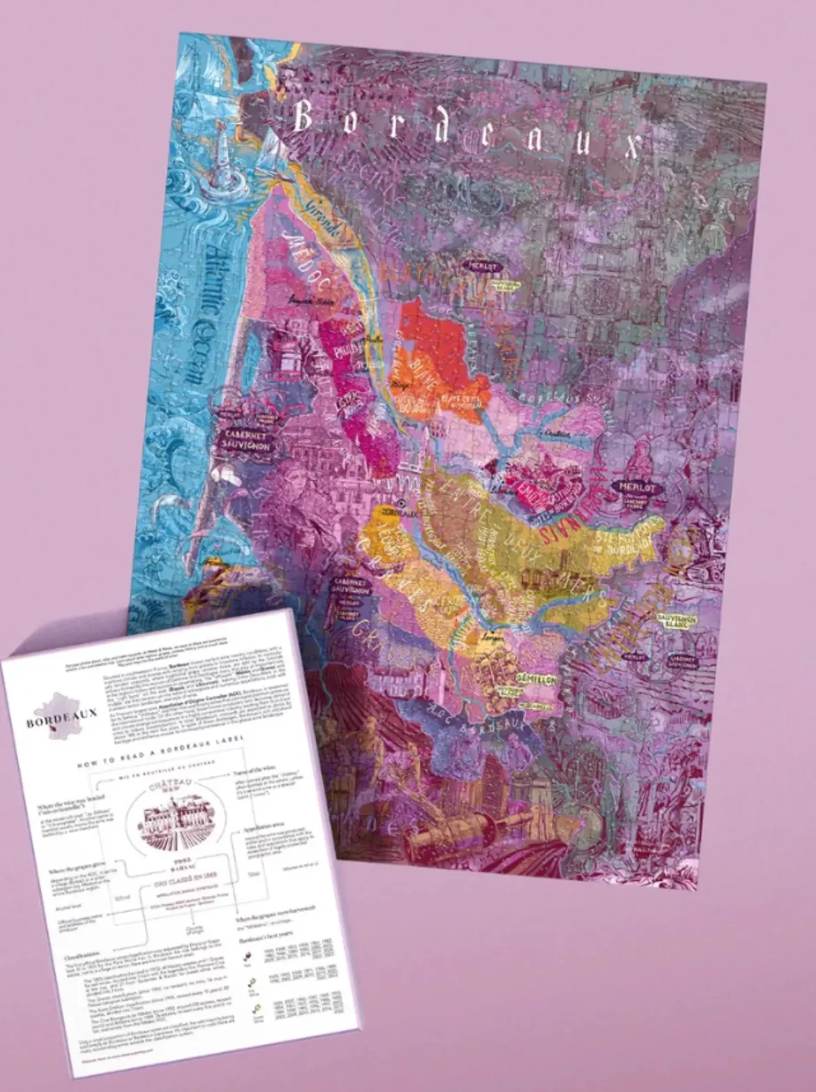 Water And Wines Bordeaux, Wine Puzzle, 1000 Palan Viini Palapeli