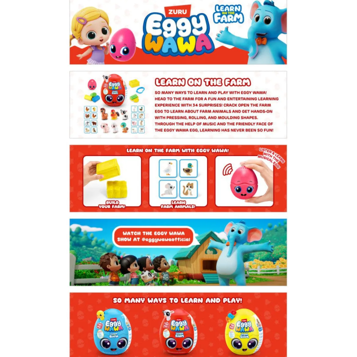 Zuru Eggy WAWA Learn On The Farm Yllätyslelu