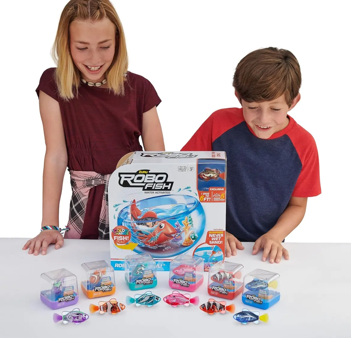 Zuru Robo Alive Swimn Fish Bowl ja Taikahiekka Lajitelma